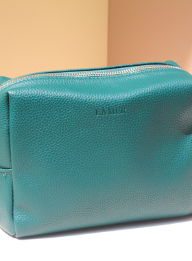 LA MER海蓝之谜化妆包绿色皮质化妆包洗漱包pu包收纳袋大容量