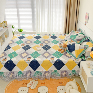 定做儿童纯棉榻榻米床盖全棉农村土炕垫夹棉绗缝床单铺盖炕单防滑