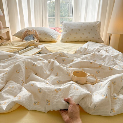 卡通少女心双层纱夏被学生宿舍单双人空调被芯可爱风超柔薄款被子