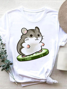 Hamster Cute 情侣大码 shirt可爱卡通仓鼠甜美亲子装 女士上衣