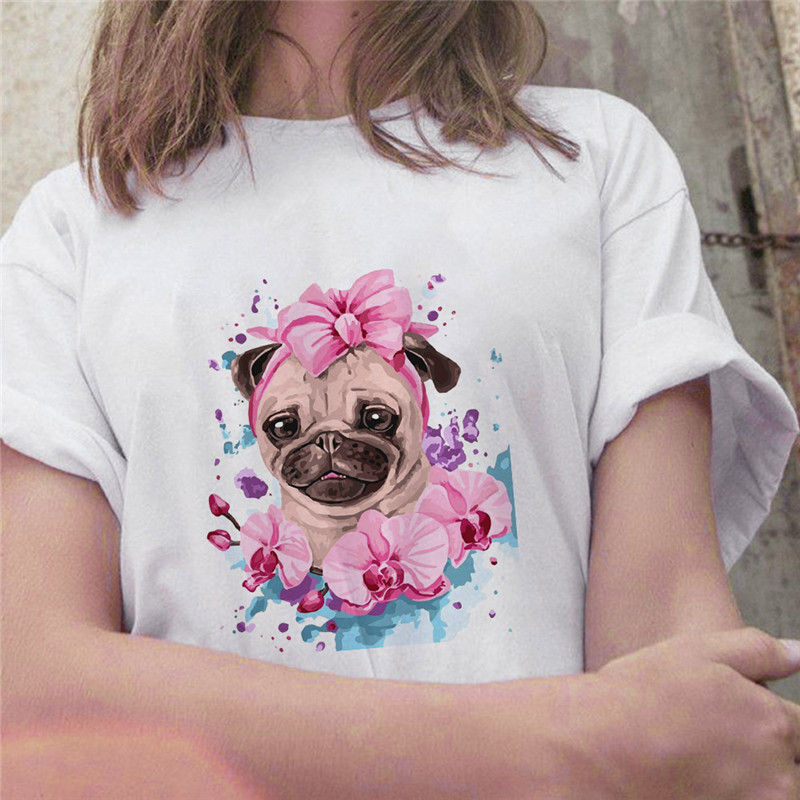 cute dog T-shirts可爱小狗女士上衣时尚女款学生短袖女款上衣