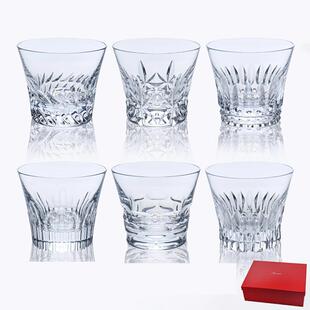日本代购Baccarat巴卡拉平底杯欧式威士忌杯套装6只水晶杯礼盒装