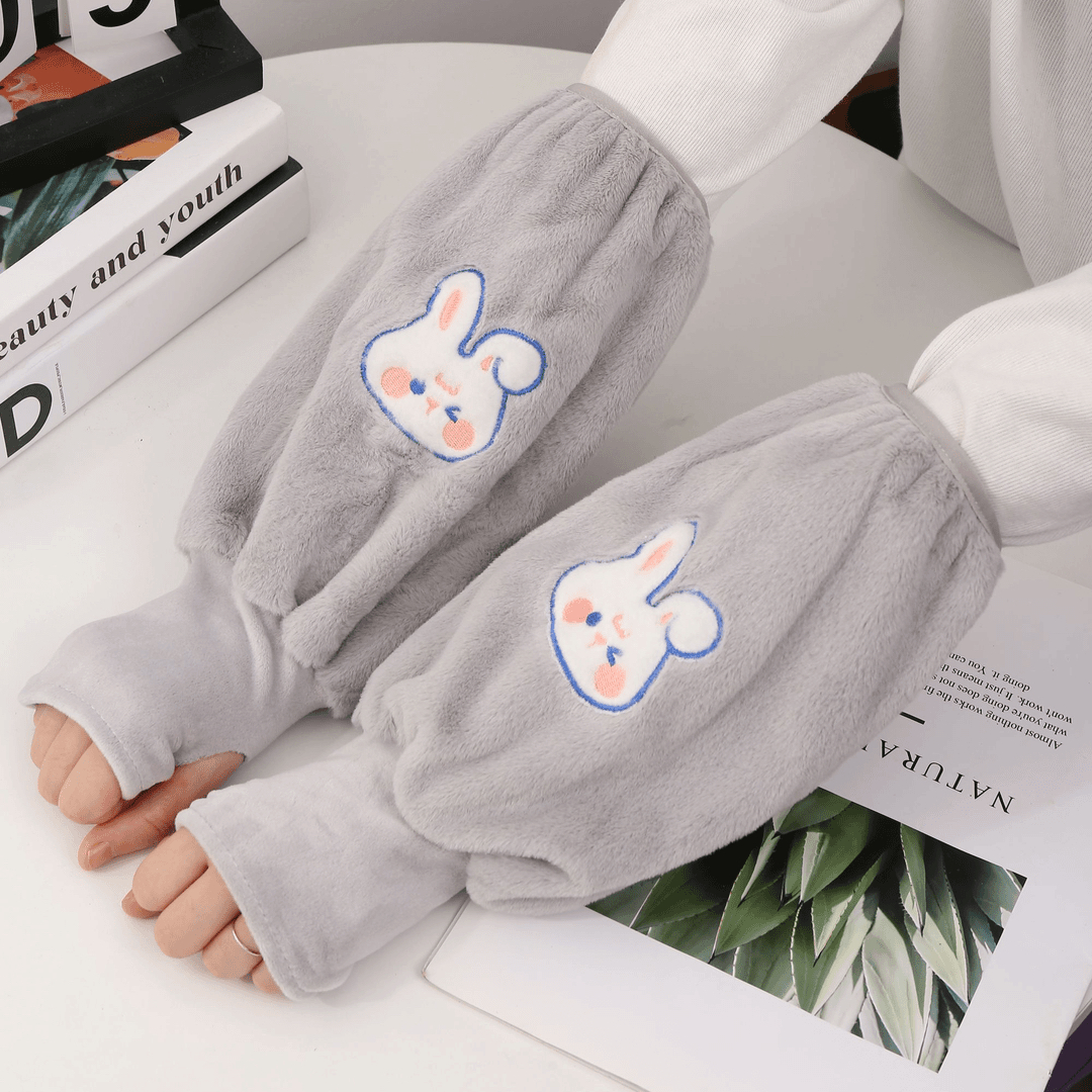 品乐熊保暖袖套秋冬款 加厚暖手二合一袖套 成人儿童防寒防脏耐脏