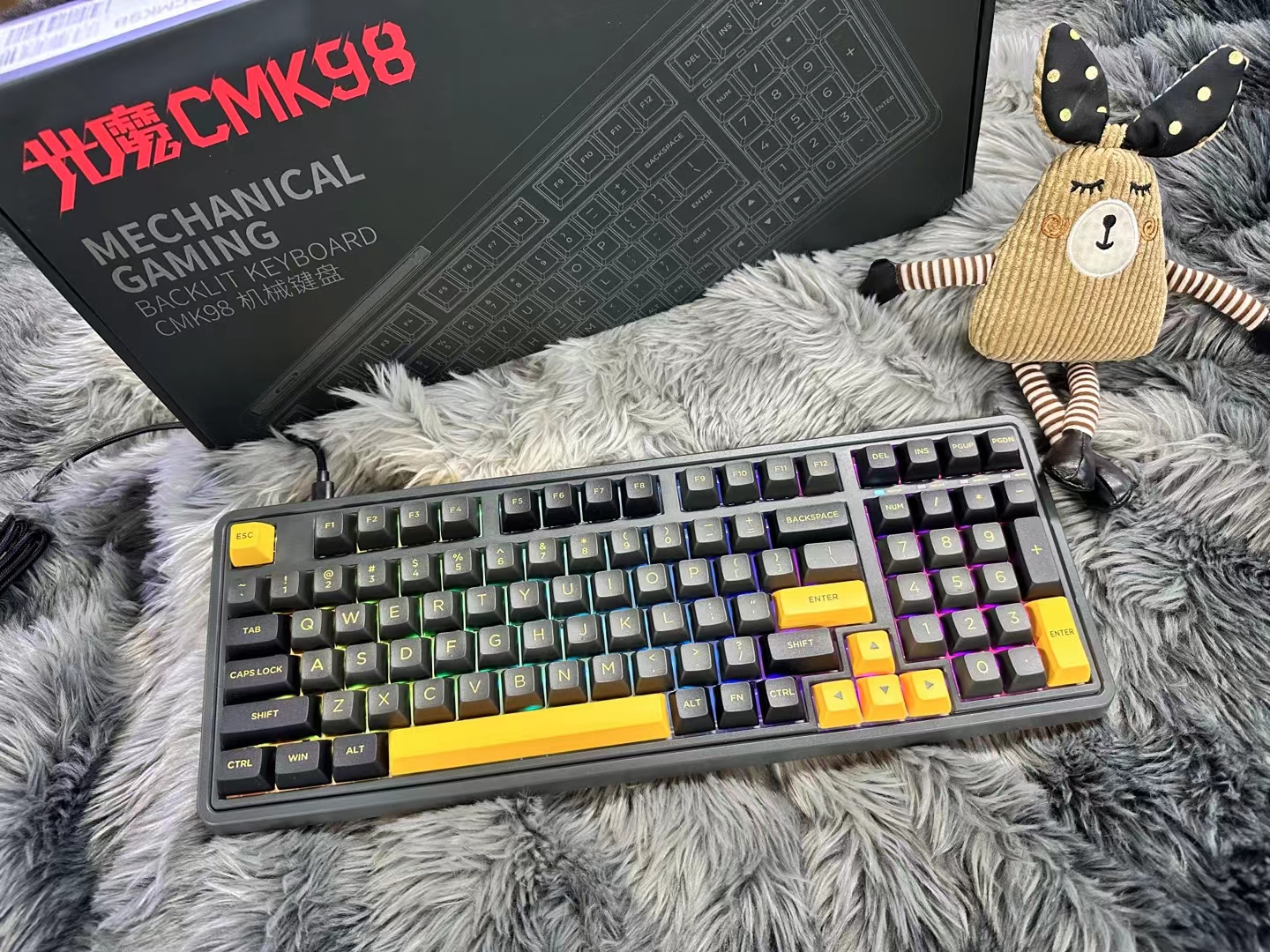 全新原装腹灵CMK98机型键盘凯华光轴红轴RGB灯效新款网吧同款