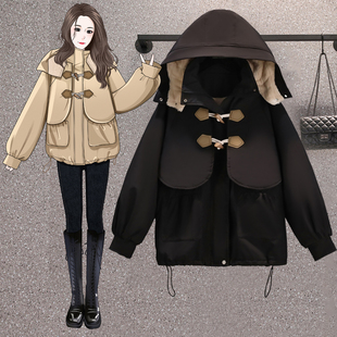 洋气宽松显瘦加绒帅气减龄棉衣外套女 新款 胖MM大码 棉服2025年冬装