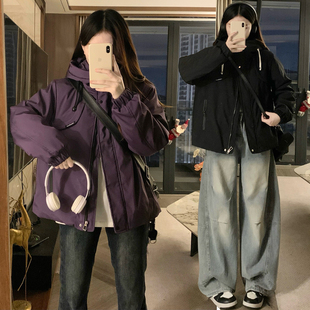 新款 2025年冬季 帅气减龄显瘦棉衣老钱风夹克棉服外套 女装 胖MM大码