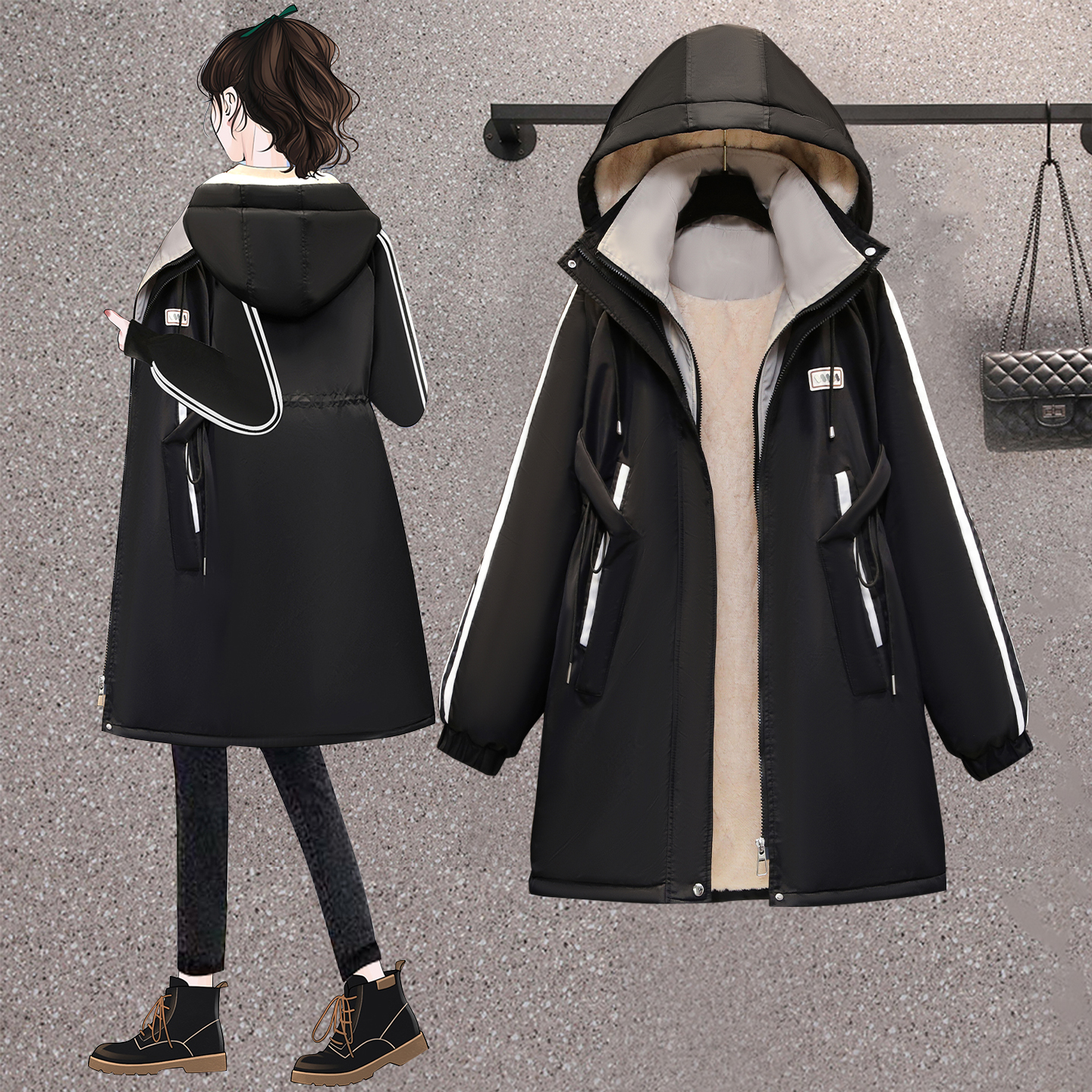 胖MM大码女装2025年冬季新款帅气棉衣减龄宽松显瘦加绒棉服外套潮