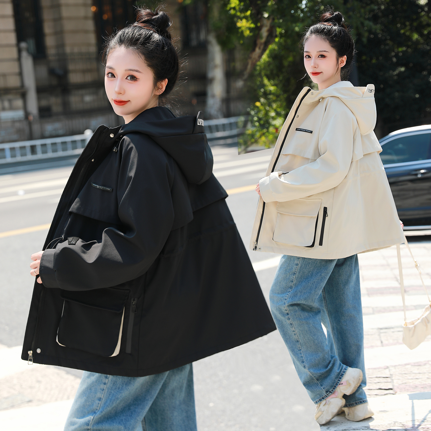 胖MM大码女装2025年春秋新款风衣