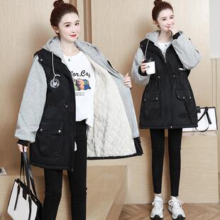 大码胖MM洋气减龄显瘦加厚棉服女2024年新款冬季宽松加绒棉衣外套