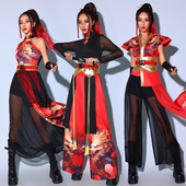 中国风女团爵士舞演出服年会商演晚会伴舞表演服装 团体舞蹈服套装