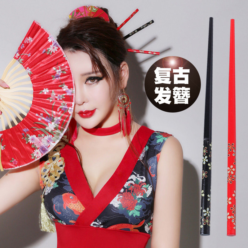 舞依芭复古中国风发饰古典盘发簪子写真舞台演出古装木簪筷子头饰