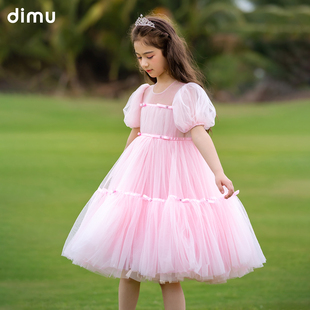笛牧女童连衣裙2026夏季新款梦幻甜美蓬蓬公主裙儿童超仙网纱裙子