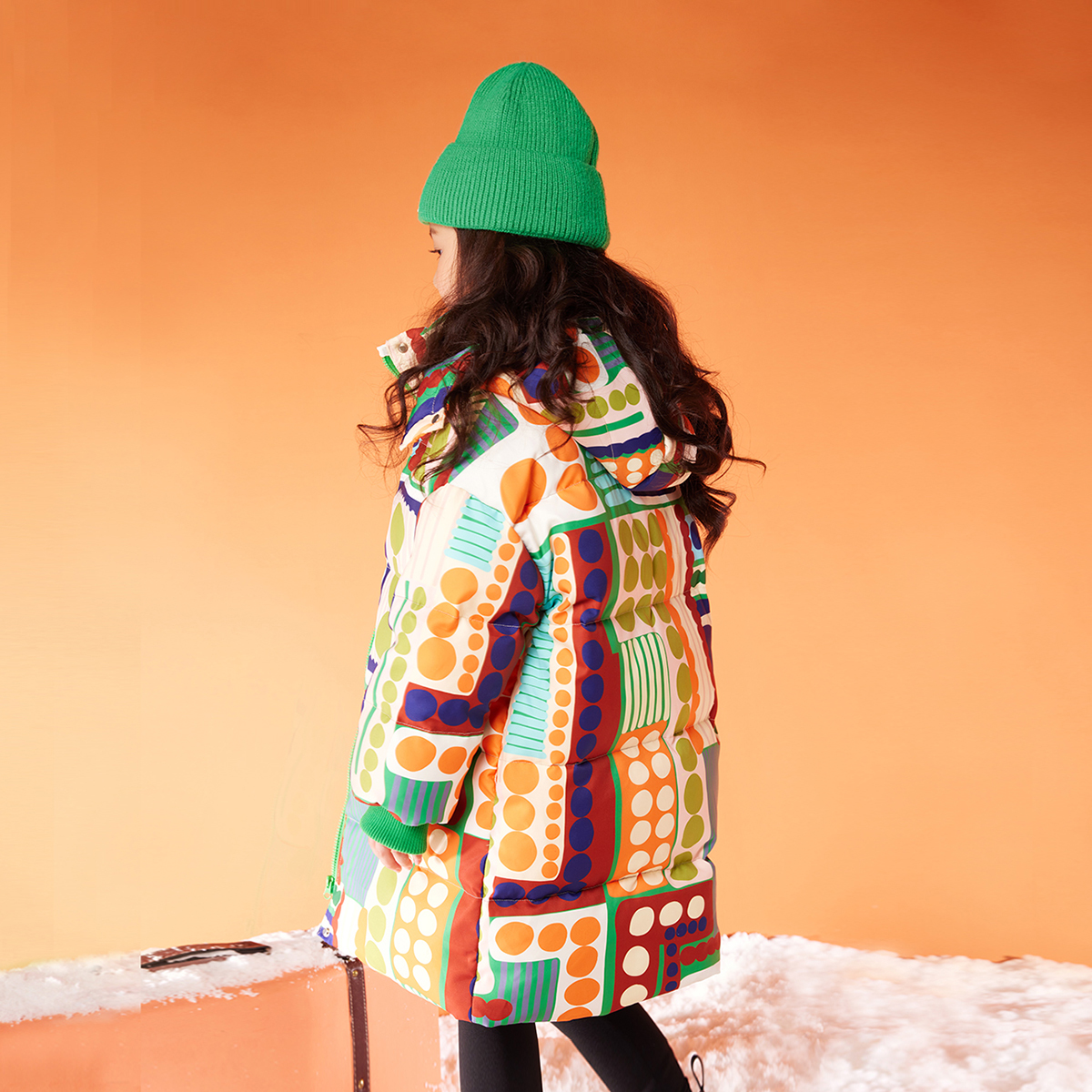 笛牧女童羽绒服2025冬新款韩版洋气白鸭绒洋气保暖中长款儿童外套