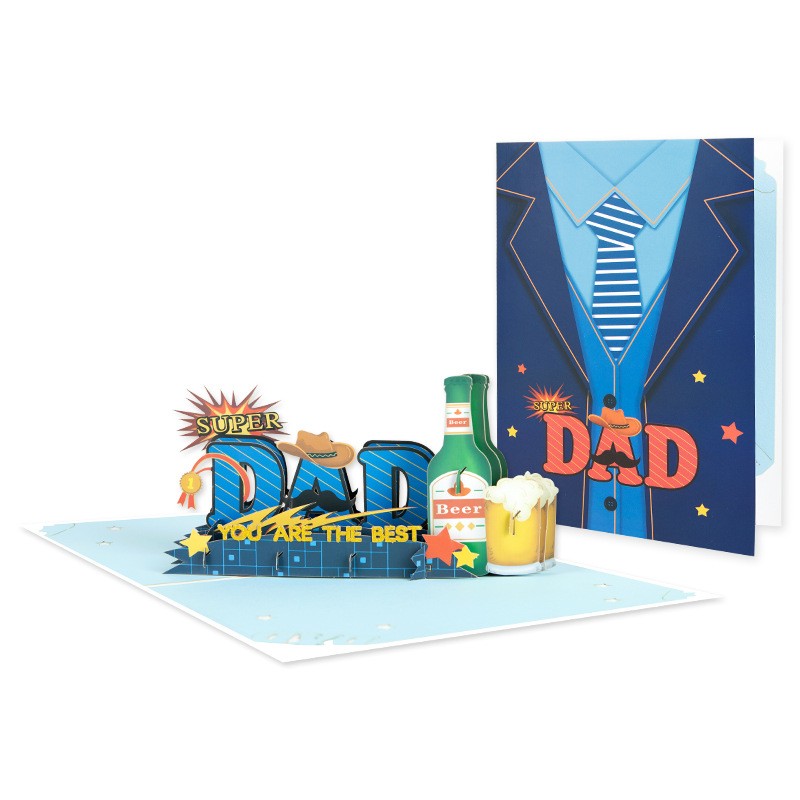 创意父亲节贺卡立体祝福卡片手工礼物感恩送爸爸生日3D高级感ins
