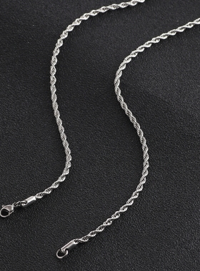 钛钢麻花链男女通用项链不掉色