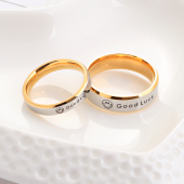 饰食指指环刻字 装 时尚 笑脸情侣对戒子钛钢戒指女小众饰品潮男个性