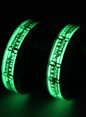 时尚风动漫刻字发光饰品花纹戒指