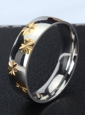 不褪色男士钛钢可刻字镜面戒指