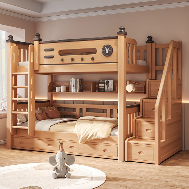全实木上下床榉木双层子母床两层床小户型儿童上下同宽上下铺木床,住宅家具,高低/子母床,淘宝优惠券,粉丝福利购,淘宝优惠卷