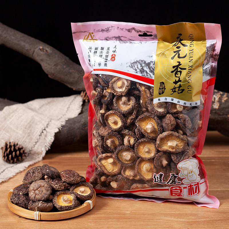 农家直销庆元香菇500g  丽水山耕日晒冬菇肉厚根短味香新香茹干货