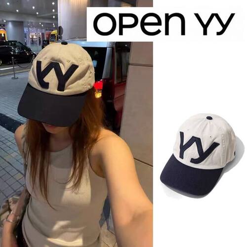 春夏韩国OpenYY棒球帽刺绣字母拼色拼接焕英遮阳防晒鸭舌帽显脸小