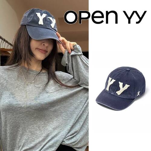 OPENYY立体字母刺绣鸭舌帽日常休闲安宥真申惟同款棒球帽显脸小
