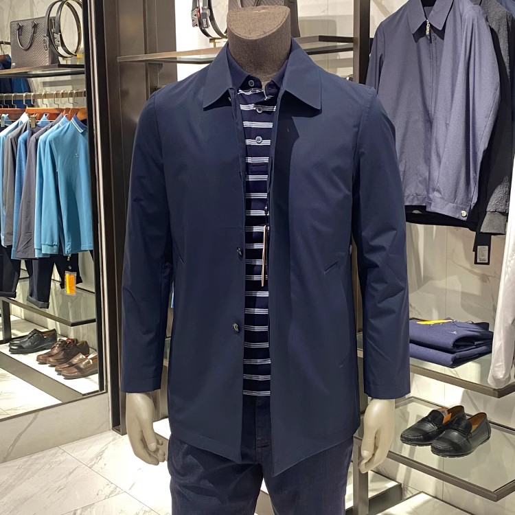 华斯度高品质翻领商务风衣夹克