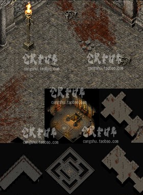 PNG高品质地图  霸者殿 封魔殿 高清独立动态地砖 无缝封边DT534