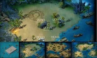 传奇地砖地图素材  动态海底1至4 层 高清地砖 无缝封边 DT459