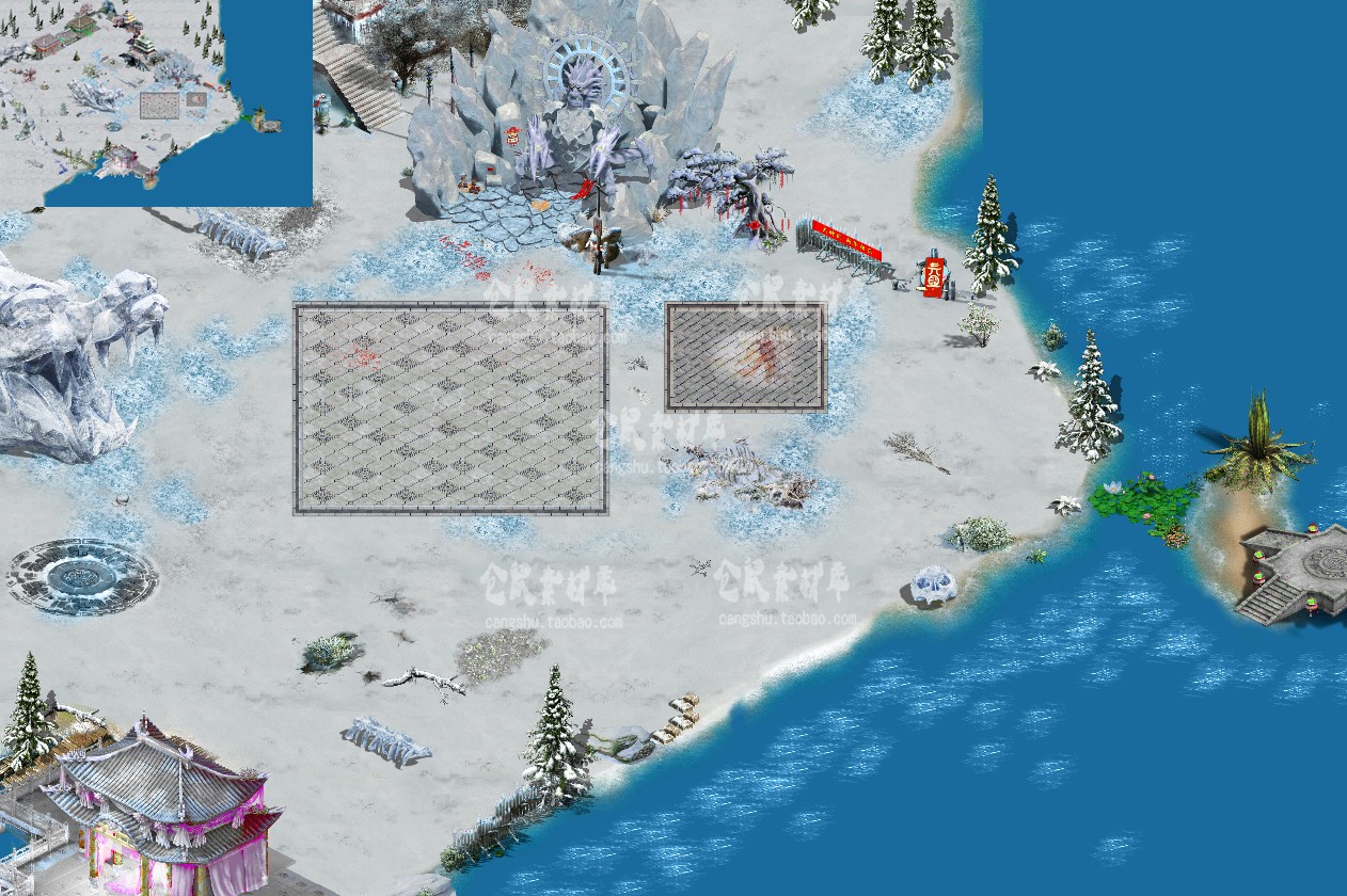 传奇地砖地图素材 冰雪土城系列 GEE HGE GOM 无缝封边DT487