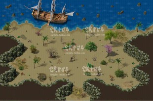 DT065 高清动态独立地砖无缝封边 传奇地图素材 海岸风光