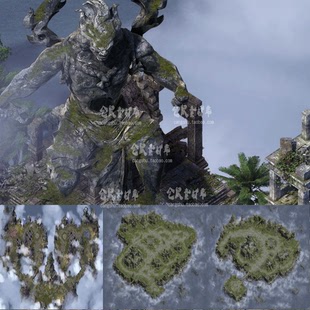 传奇地图素材 天空之城  更新套图 高清独立地砖 无缝封边 DT078