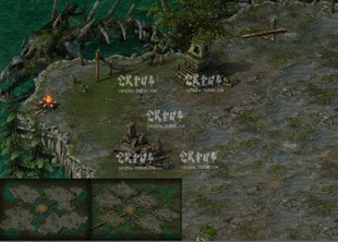 传奇地图素材  侏罗森林  独立地砖无缝封边  DT057