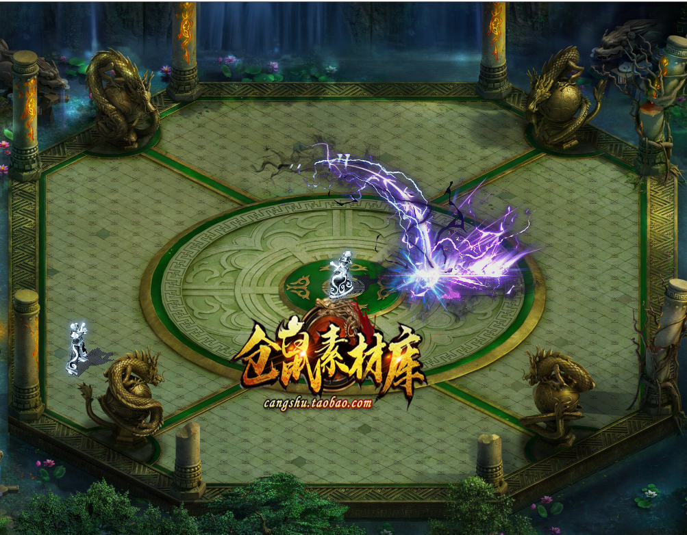 传奇技能素材 紫雷开天疾风斩 八方位 png 格式 高清jn270