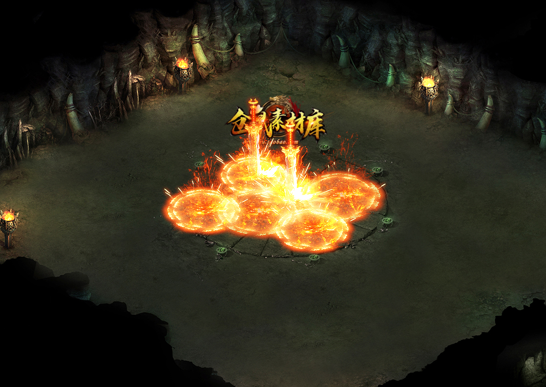 传奇技能素材 火系 达摩剑法 目标播放型攻击 高清jn105