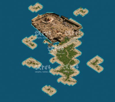传奇地图素材 城镇系列 海域主城二次更新独立地砖无缝封边 DT194