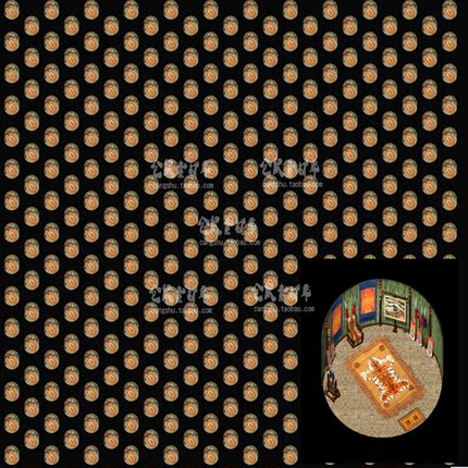 传奇地图素材 全屏格子棋盘 将军帐 无缝封边 DT892