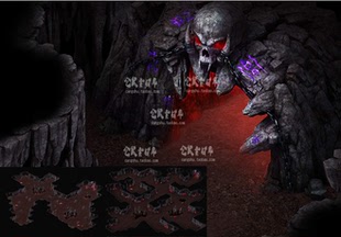 传奇地图素材  晶体洞穴 2张套图 独立地砖无缝封边  DT159