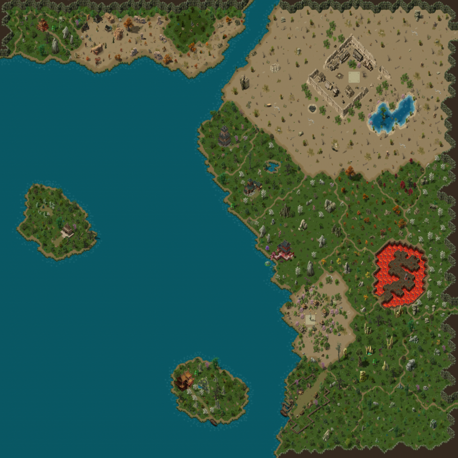 传奇地图素材 澜荒山海大陆 火纹古域 独立地砖 无缝封边 DT867