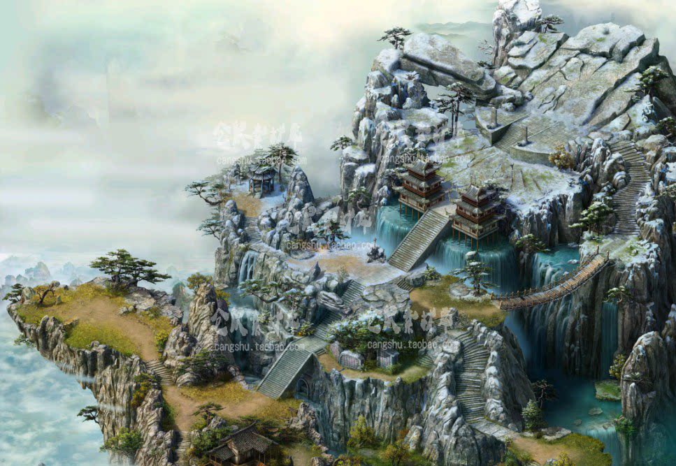 传奇地砖地图 蜀山古道 高清独立动态地砖 无缝封边带原图DT520