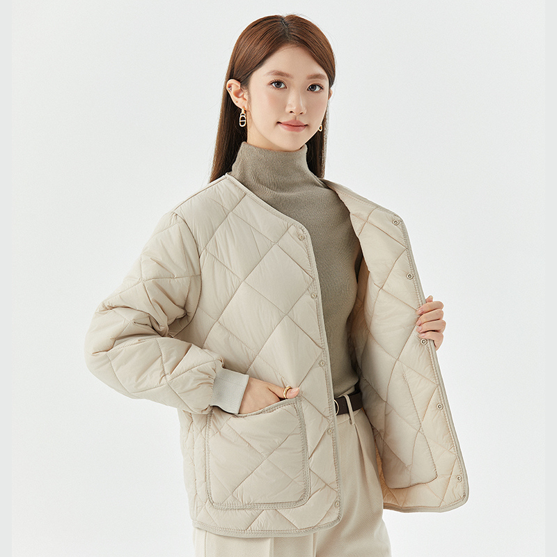 宽松显瘦大码显瘦按扣短款棉衣