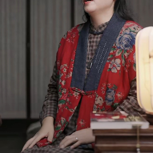 【汉乐府】汉服夹棉短褙子马甲外套中式开衫唐装上衣中国风复古冬