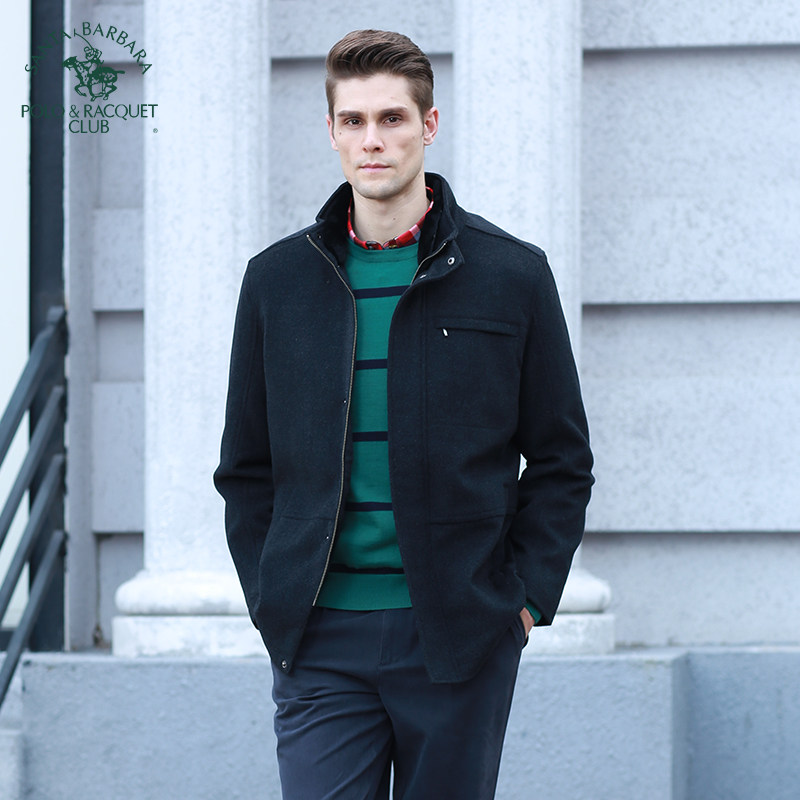 圣大保罗男装春款商务休闲立领呢绒合身版净色户外大衣短款外套,男装,毛呢大衣,淘宝优惠券,粉丝福利购,淘宝优惠卷