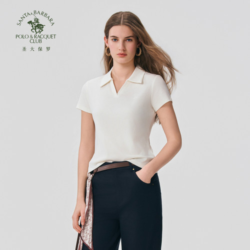 【优可丝】圣大保罗女式短袖POLO衫2026春夏新品翻领百搭休闲上衣