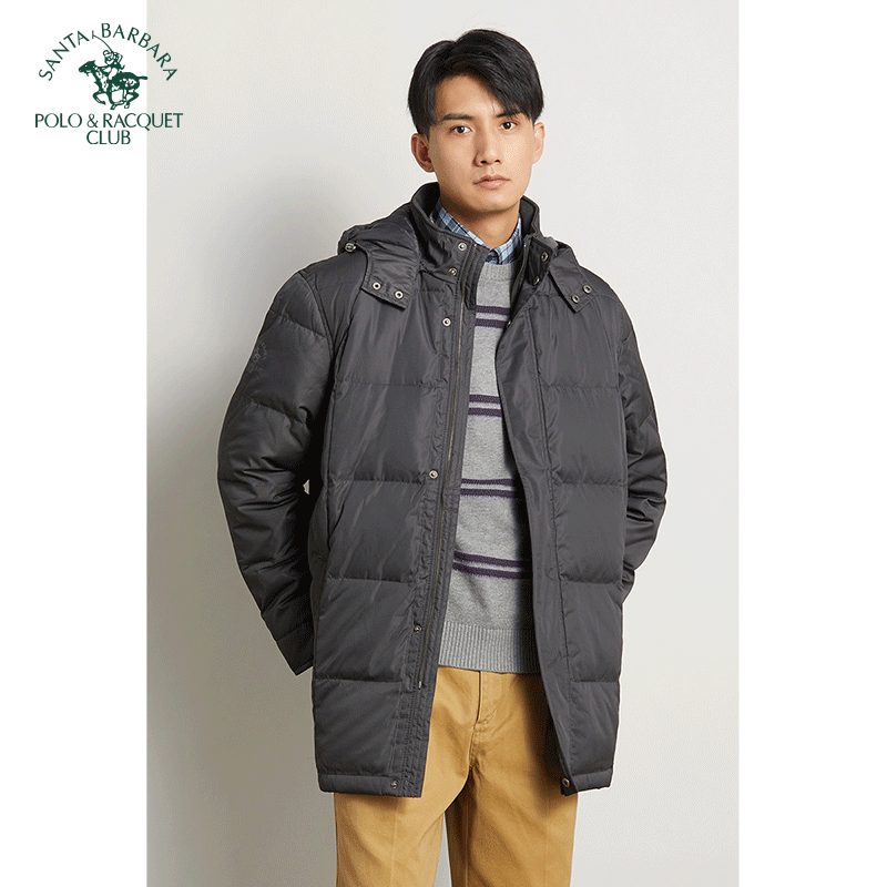 SANTA BARBARA POLO & RACQUET CLUB Down Jackets man Autumn and winter men's wear leisure time Mid length version Solid Hooded Down Jackets keep warm coatin the Men's clothing, Down  category - from Buy2taobao.com to provide professional Taobao agent buy service