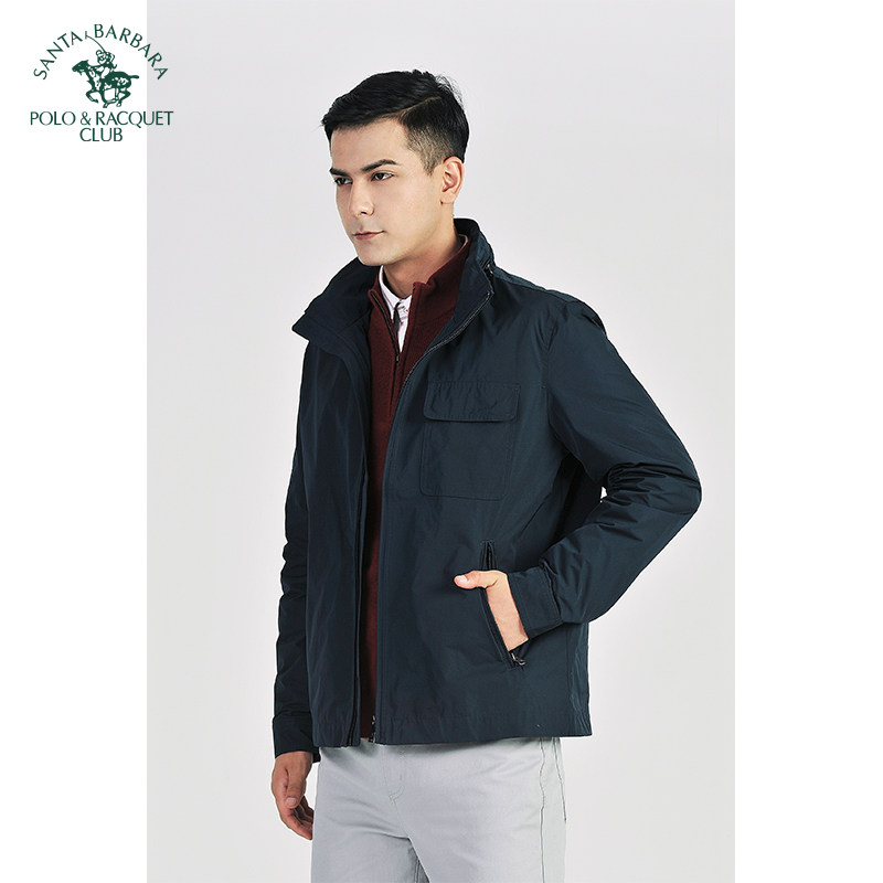 圣大保罗男士休闲立领夹克