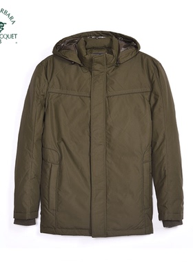 S.B.P.R.C/圣大保罗男装防风可脱帽纯色白鸭绒羽绒服立领外套