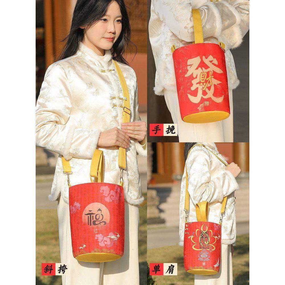 2026新款钱袋子帆布包招财国风女生斜挎手提包包收纳袋单肩包,箱包皮具/热销女包/男包,单肩包,淘宝优惠券,粉丝福利购,淘宝优惠卷