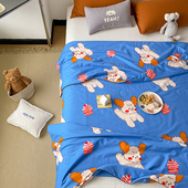 纯棉儿童可爱插画卡通全棉小清新单双人夏被空调被夏凉被可机洗