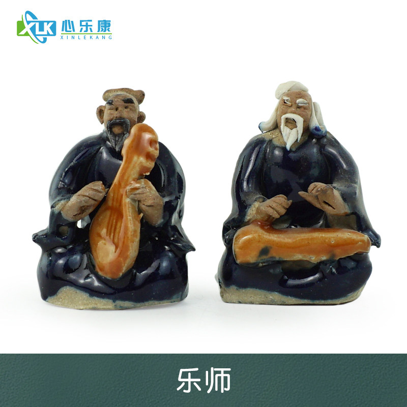 沙盘模拟心理学沙具套装沙游箱庭玩具手办摆件陶瓷材质古代人乐师
